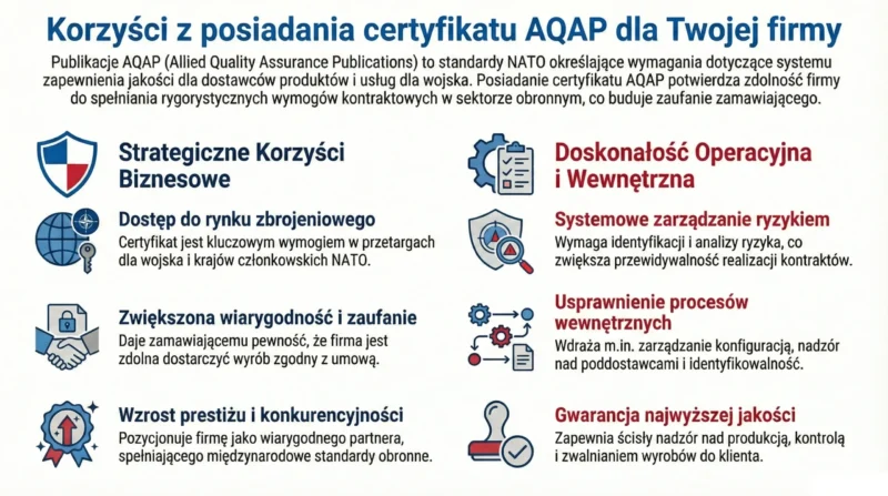 Korzyści z posiadania certyfikatu AQAP Korzyści z posiadania certyfikatu AQAP